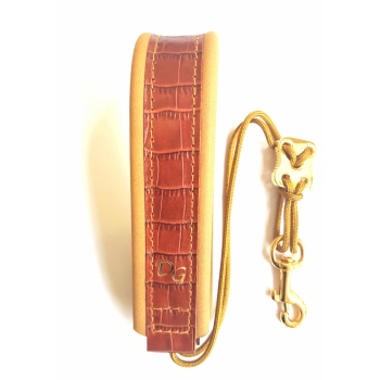 Dave Guardala DeLuxe Saxstrap Elkleather Brown with Goldhook
